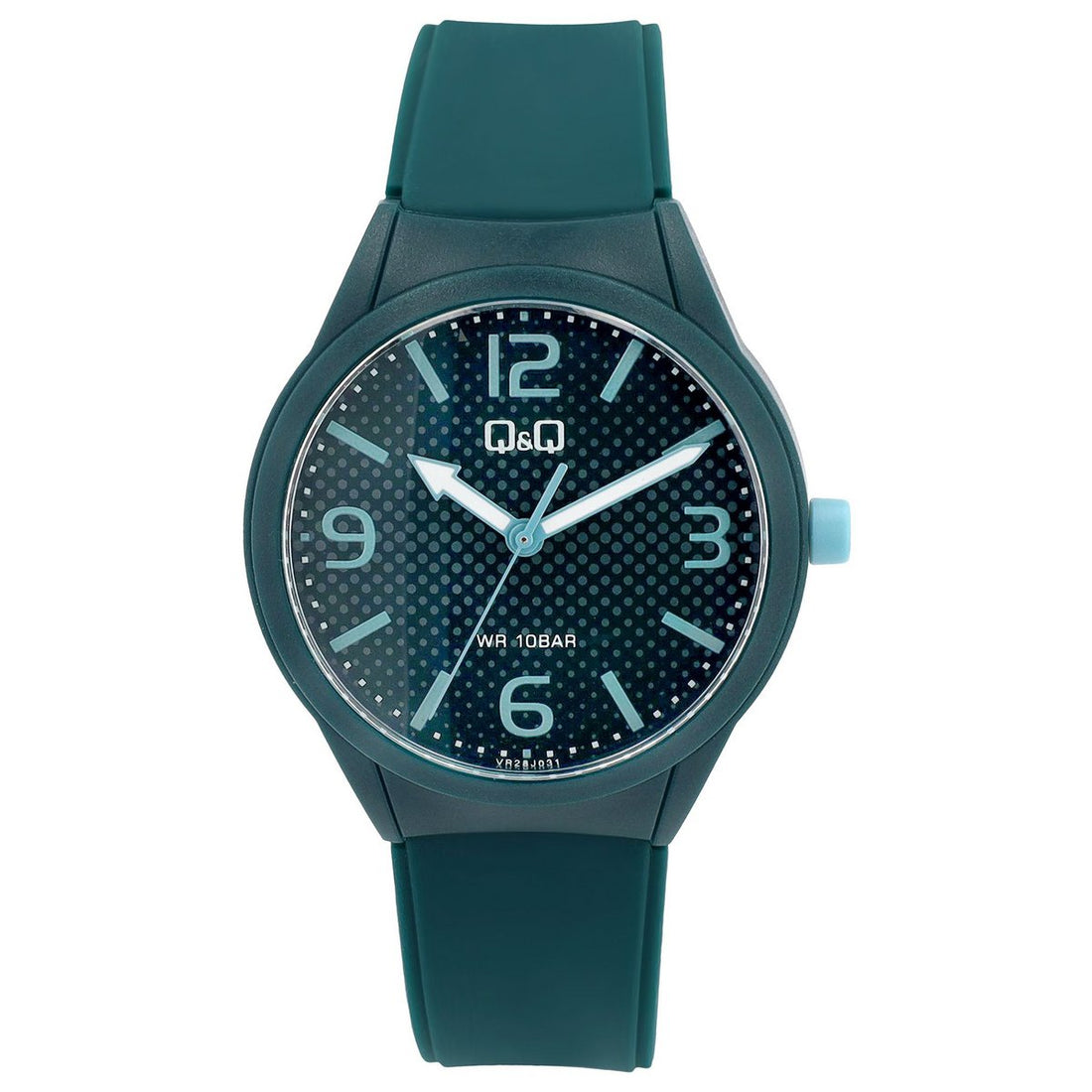 Q&Q Herrenuhr mit Silikonband, Ø 40 mm, petrol