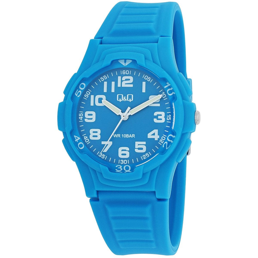 Q&Q Herrenuhr mit Silikonarmband, 10 BAR, blau