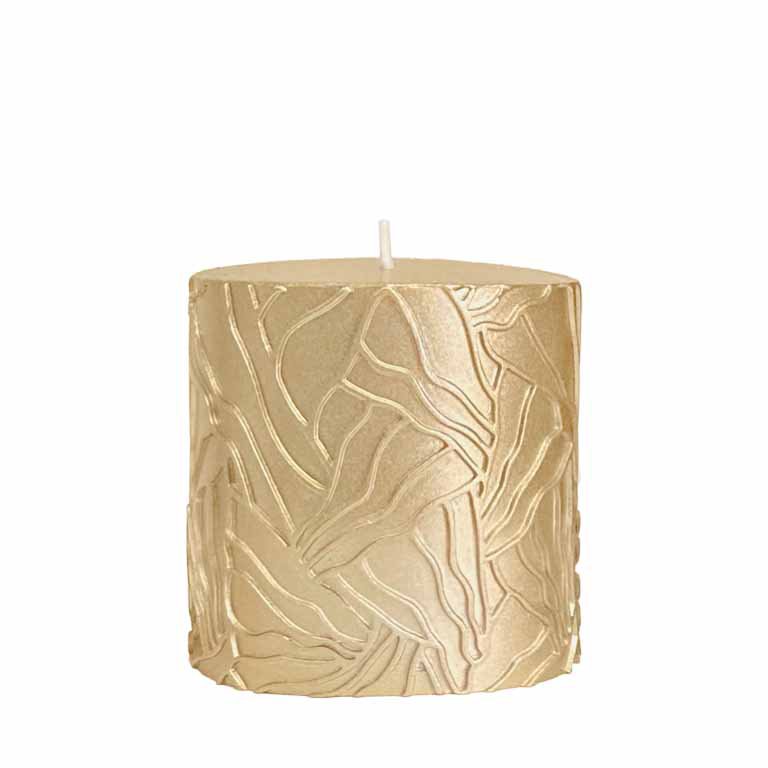 Kerze Welle 9x9cm gold