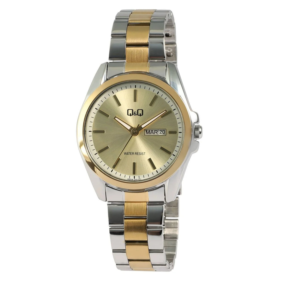 Q&Q Herrenuhr mit Edelstahlarmband, Ø 41 mm, bicolor