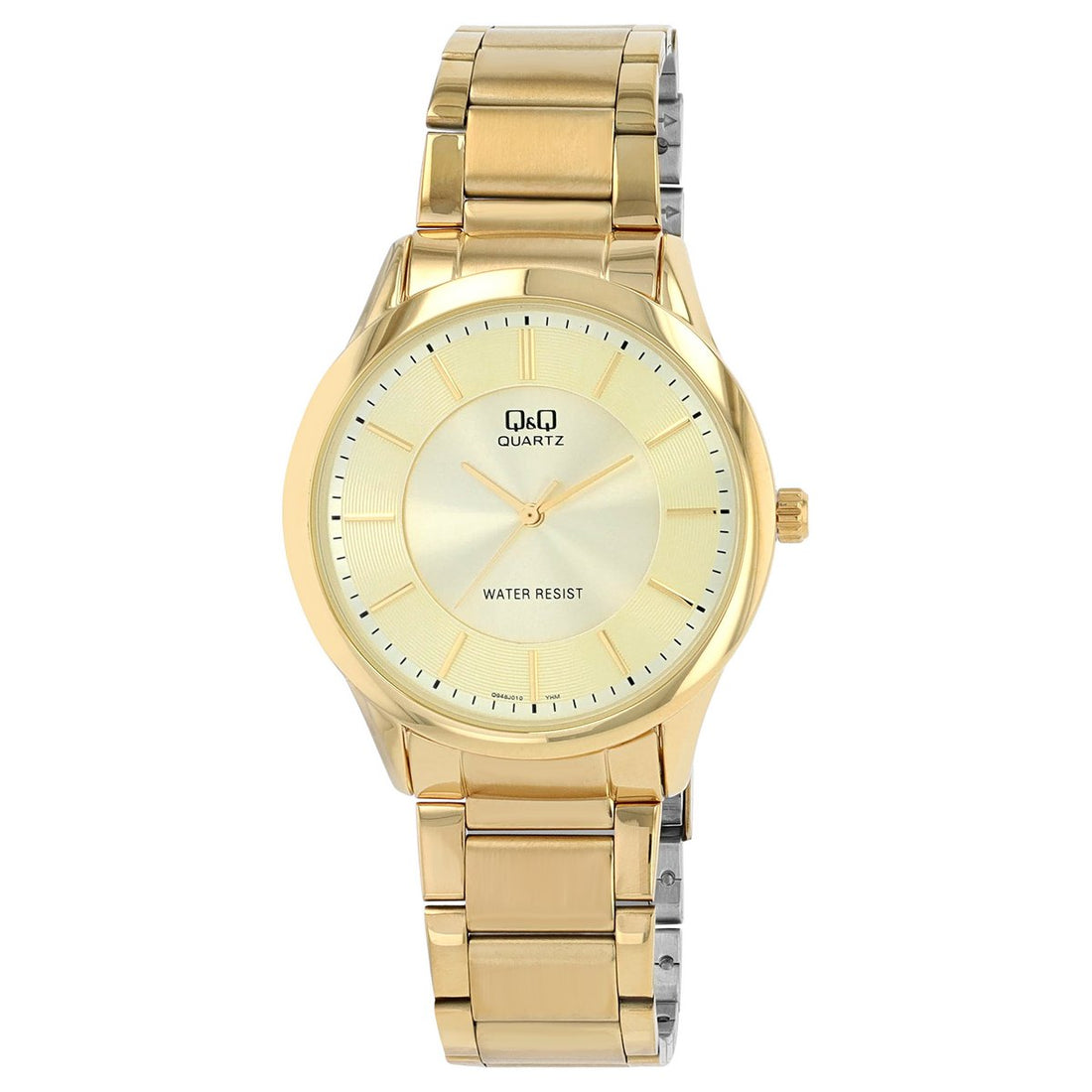 Q&amp;Q Herrenuhr mit Edelstahlband, 3 BAR, goldfarben