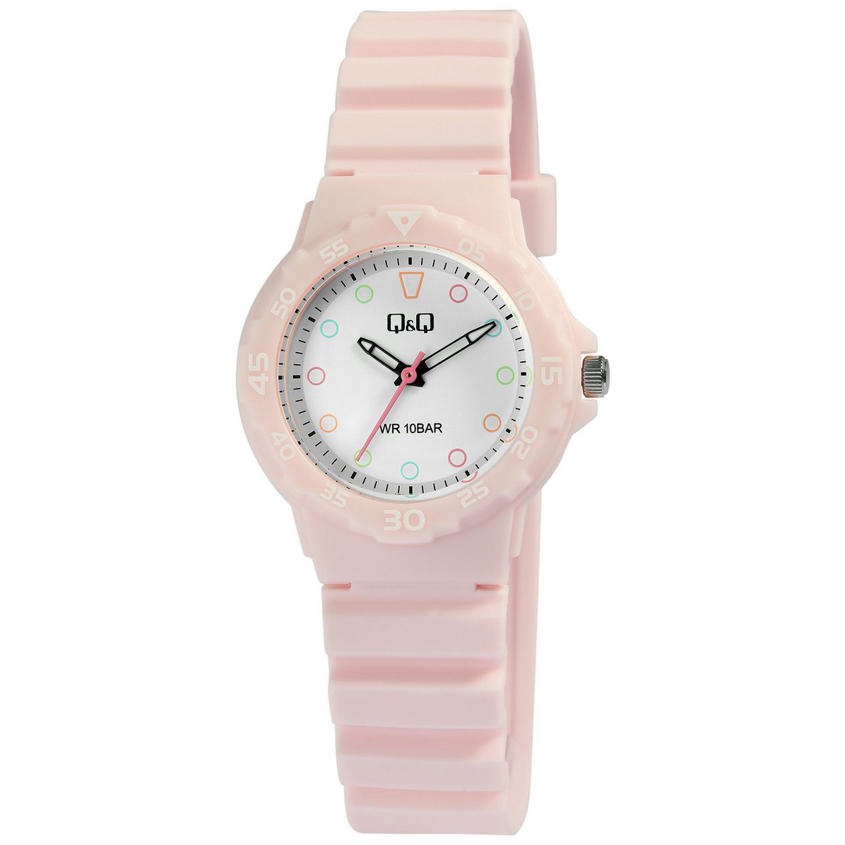 Q&amp;Q Damen-/ Jugenduhr, Silikonarmband, 10 Bar, rosa