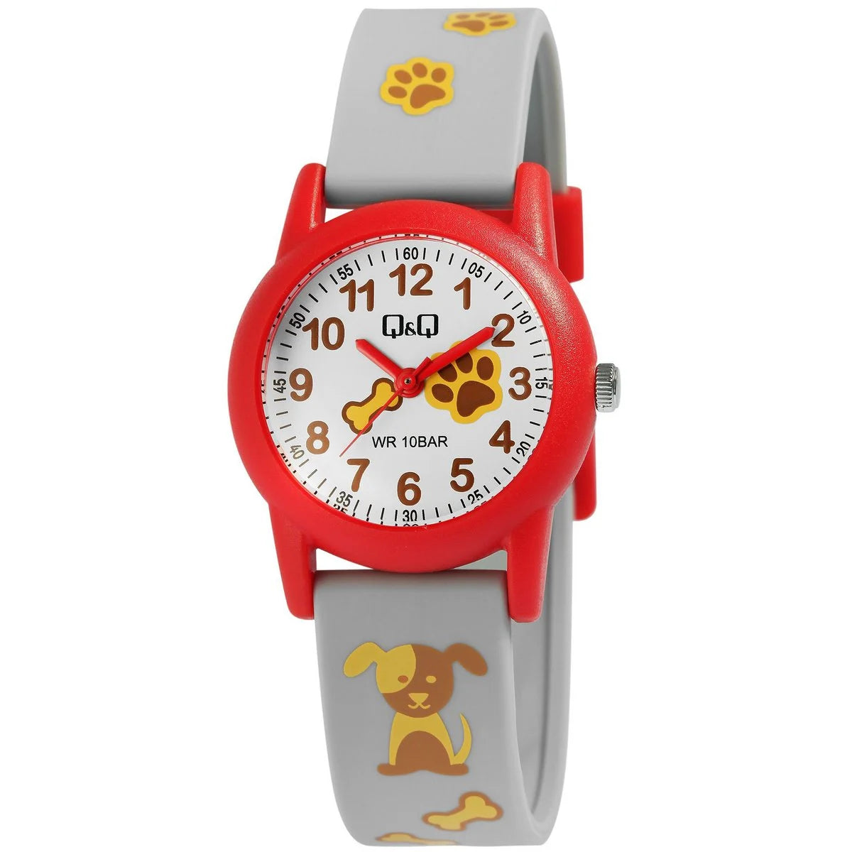 Q&amp;Q Kinderuhr mit Silikonarmband, "Hund/ Hundepfote", 10 Bar