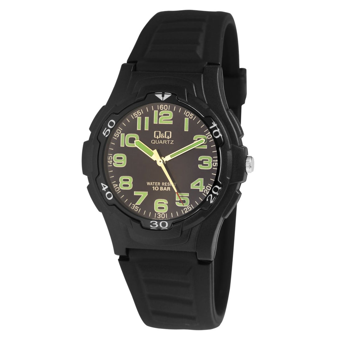Q&amp;Q Herrenuhr mit Resinband, Ø 40 mm, schwarz