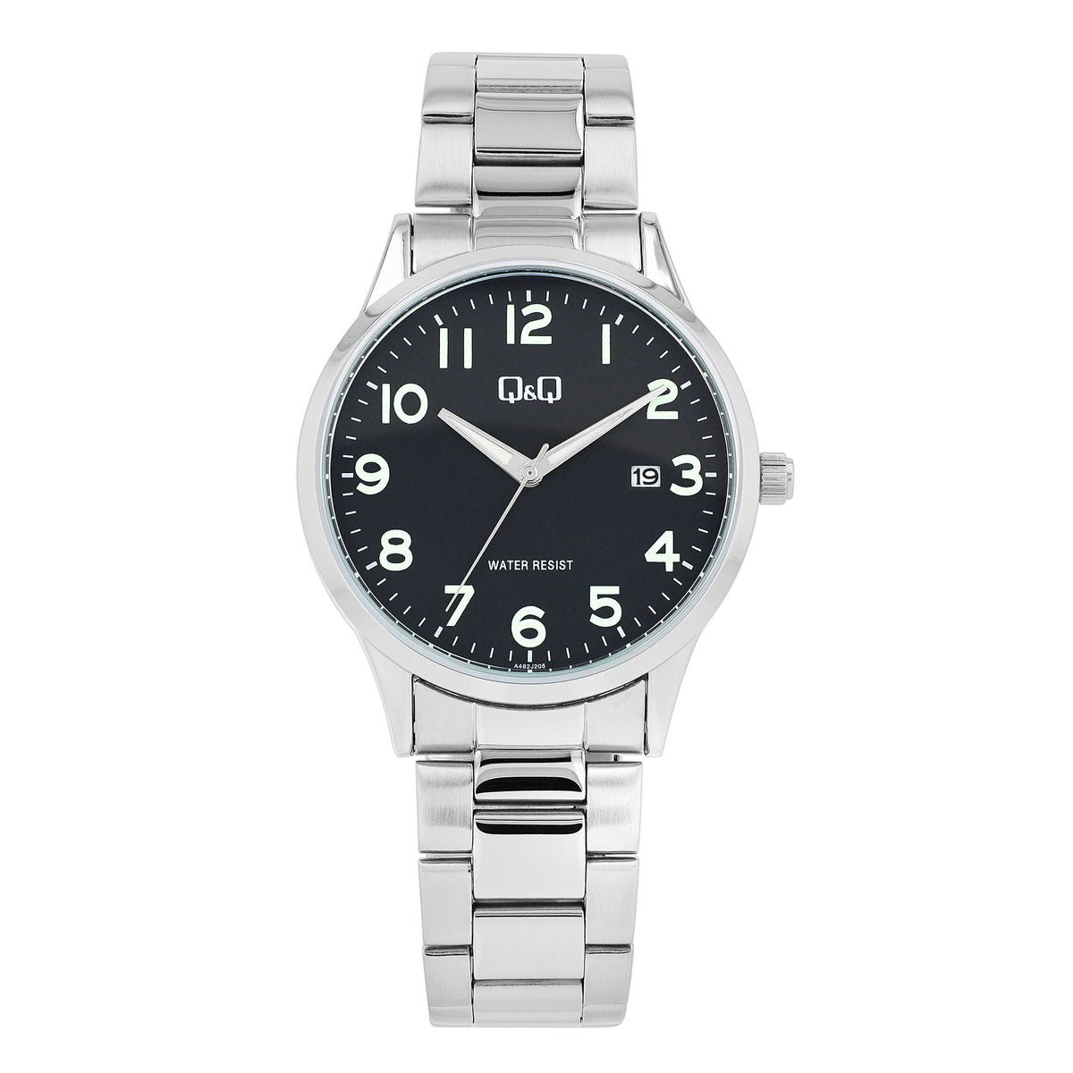 Q&amp;Q Herrenuhr Edelstahl Gliederarmband