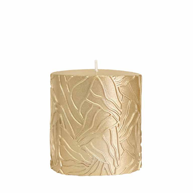 Kerze Welle 7x7cm gold