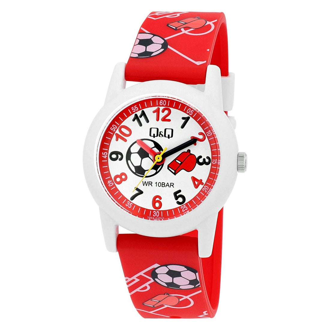 Q&amp;Q Kinderuhr mit Silikonarmband, "Fußball", 10 Bar