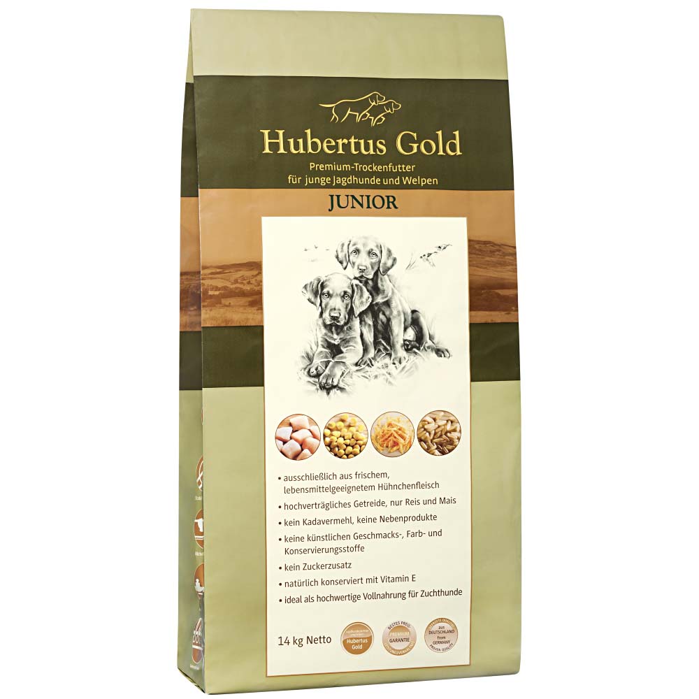 Hubertus Gold Trockenfutter Junior 14 kg – Premium Hundefutter für Welpen