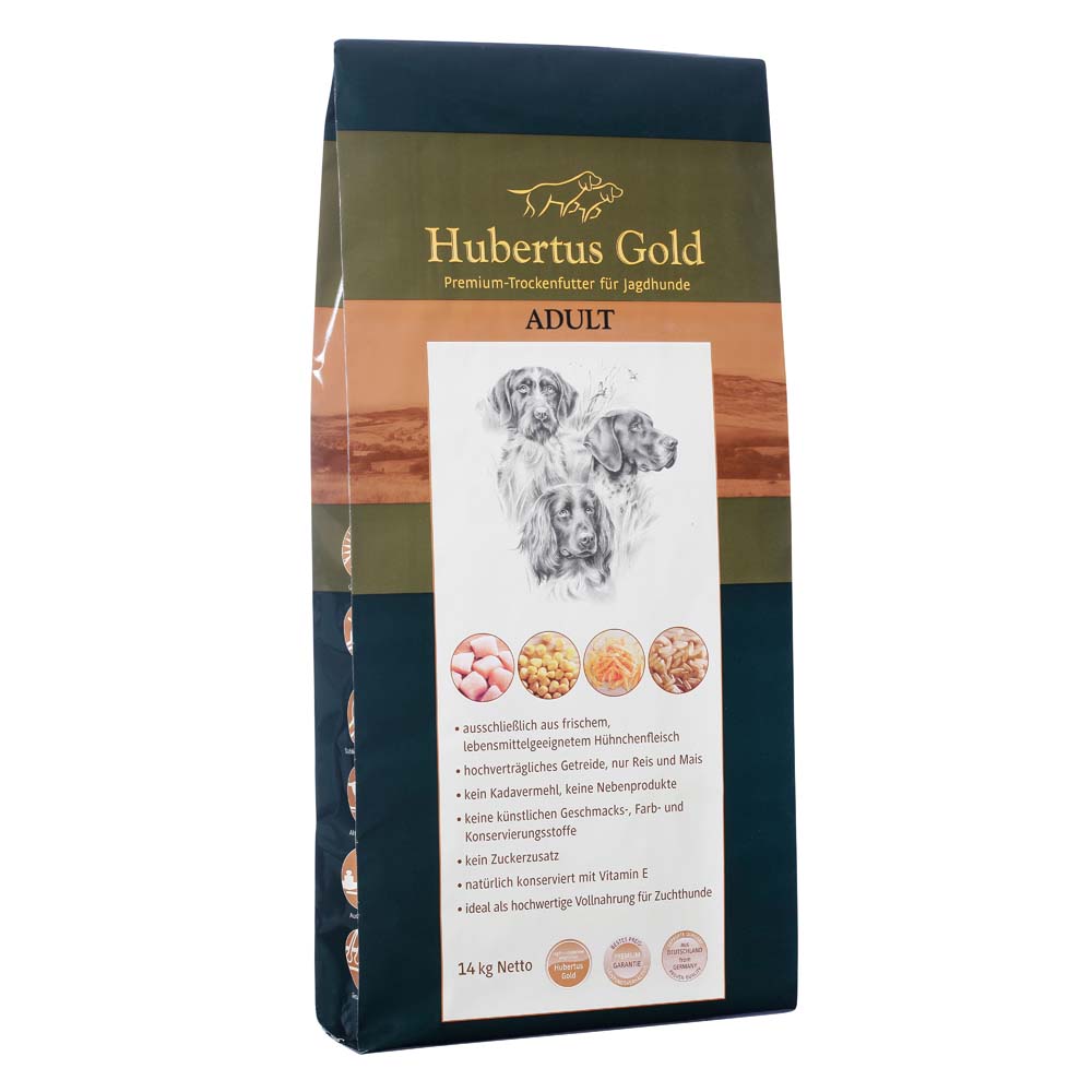 Hubertus Gold Trockenfutter Adult 14 kg – Premium Hundefutter für Erwachsene Hunde