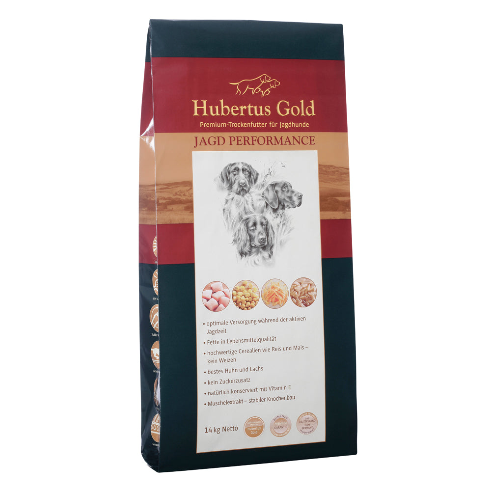 Hubertus Gold Trockenfutter Jagd-Performance 14 kg – Hochenergie Hundefutter