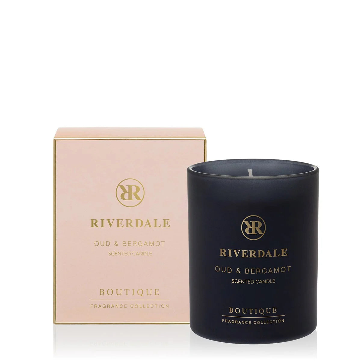 Boutique Duftkerze im Topf Oud &amp; Bergamotte 10 cm rosa