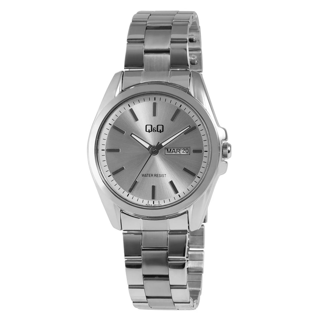 Q&amp;Q Herrenuhr mit Edelstahlarmband, Ø 41 mm, silberfarben