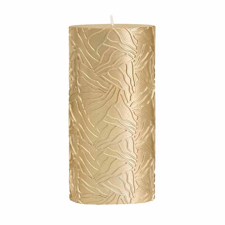 Kerze Welle 9x20cm gold
