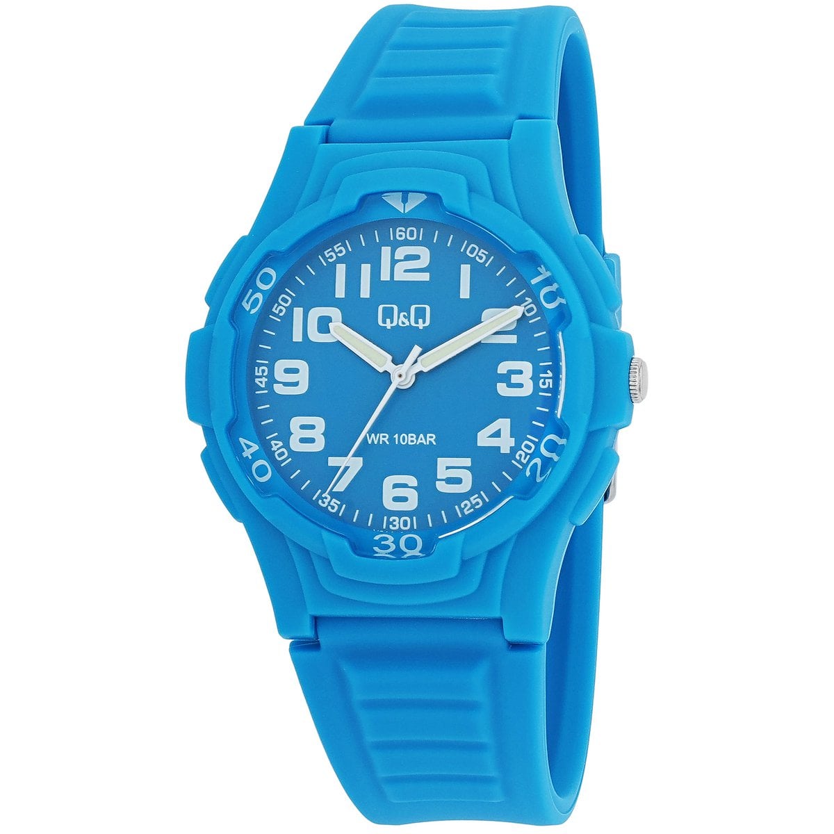 Q&amp;Q Herrenuhr mit Silikonarmband, 10 BAR, blau