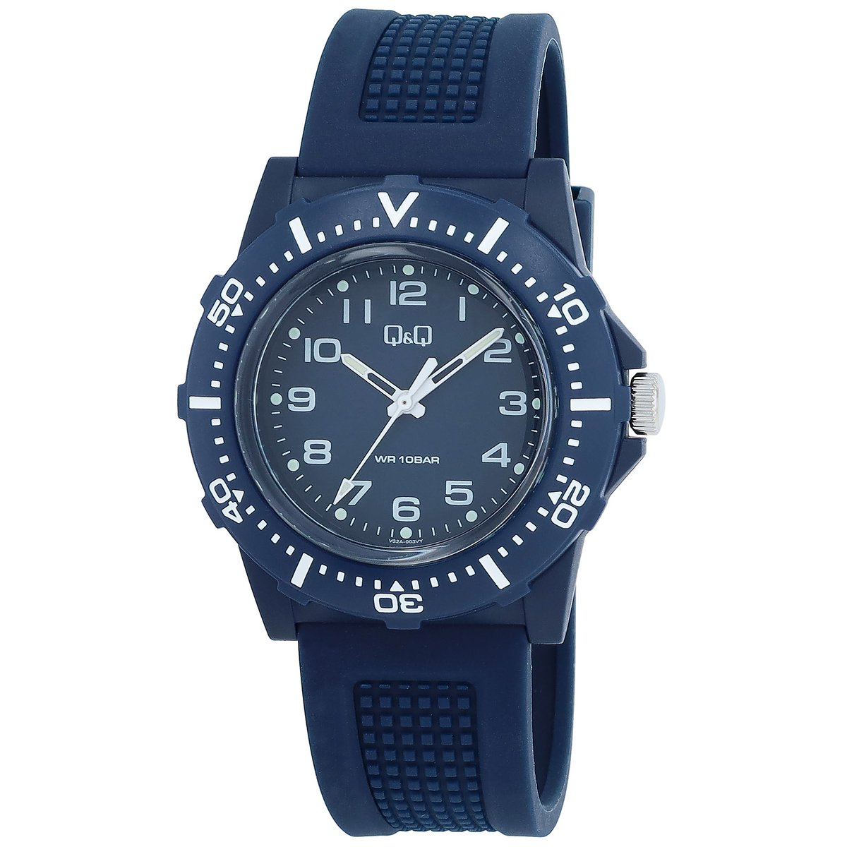 Q&amp;Q Herrenuhr mit Silikonarmband, 10 BAR, blau