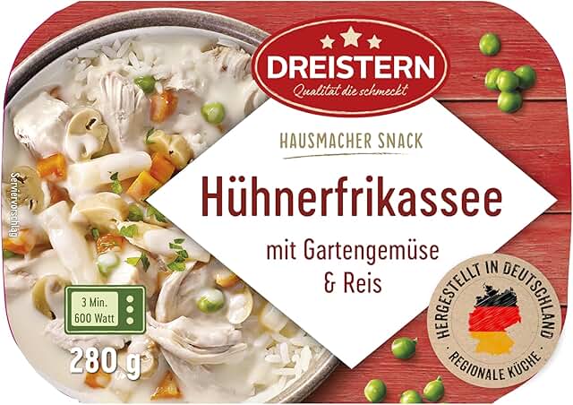 DREISTERN Hühnerfrikassee 280g I Mit Gemüse &amp; Reis