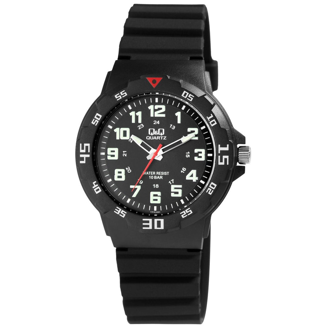 Q&amp;Q Herrenuhr mit Silikonarmband, Ø 43 mm, schwarz