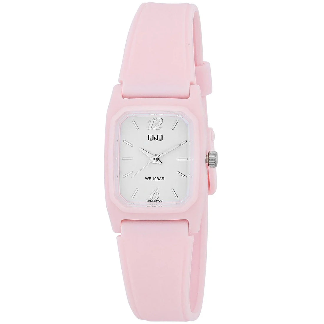 Q&amp;Q Damenuhr mit Silikonarmband, 10 BAR, rosa