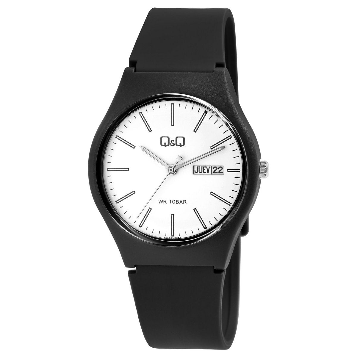 Q&amp;Q Herren Jugenduhr Schwarz Weiß
