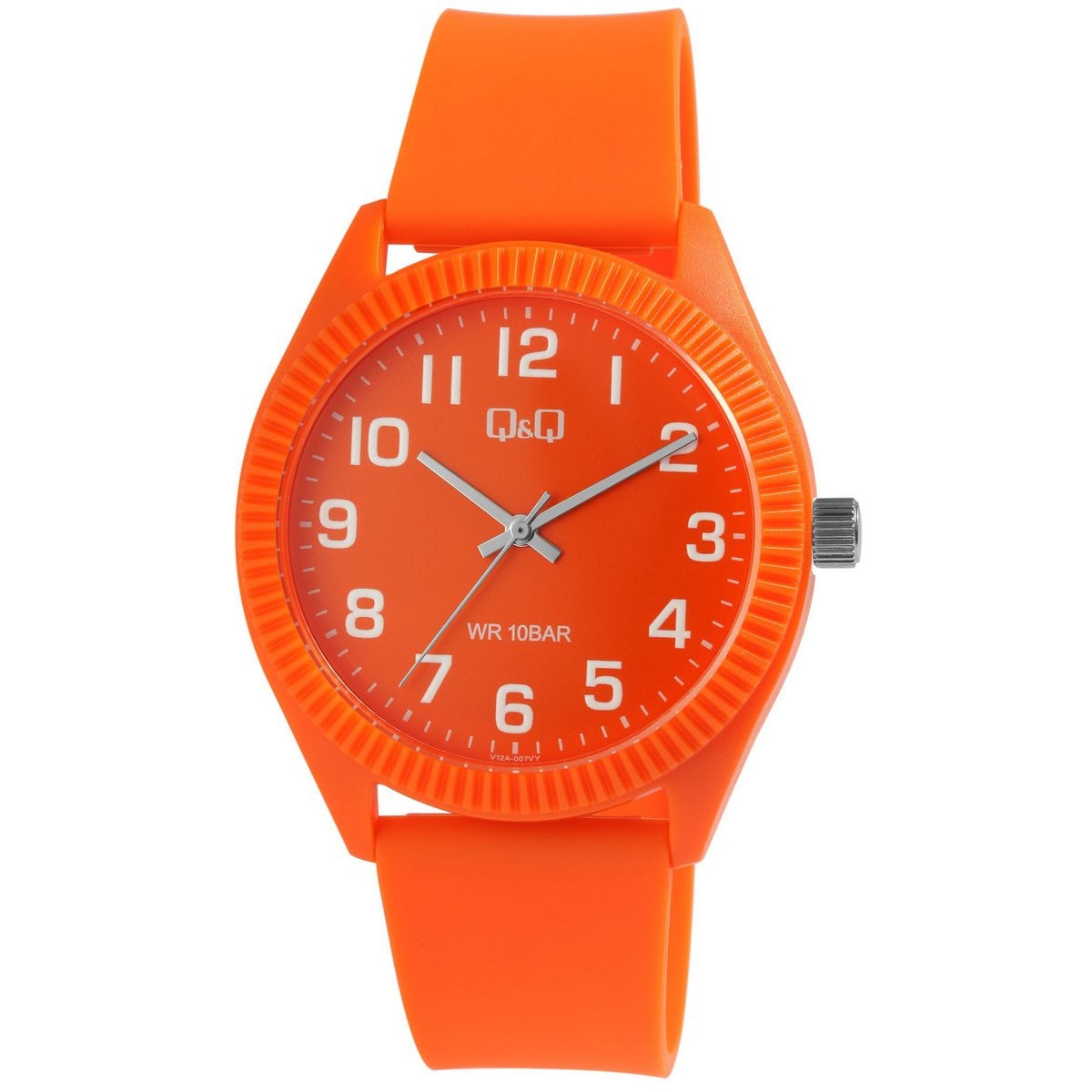 Q&amp;Q Unisexuhr mit Silikonarmband, 10 Bar, orange