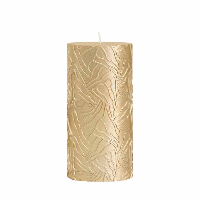 Kerze Welle 7x14cm gold