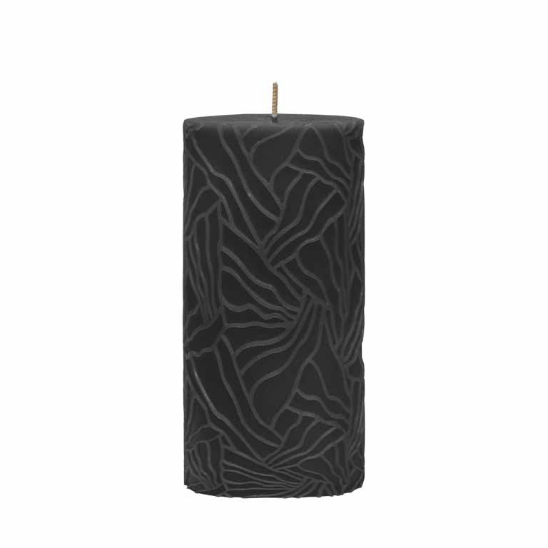 Kerze Welle 7x14cm schwarz