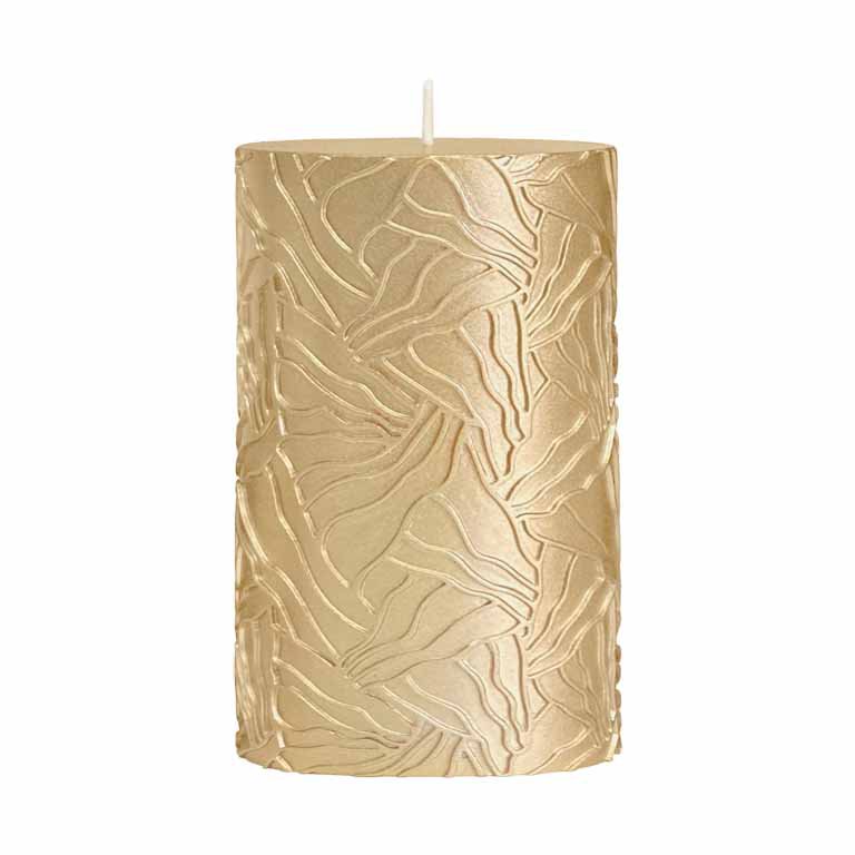 Kerze Welle 9x15cm gold